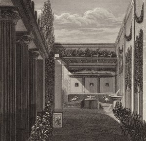 Garten eines römischen Hauses. Illustration für Bilder-Atlas von German School