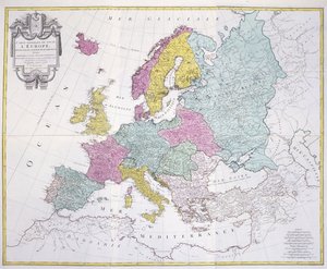 Generalkarte von ganz Europa, unterteilt in seine Hauptländer, 1782 von German School