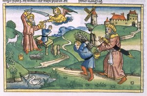 Genesis 21:1-14 Abrahams Opferung Isaaks, aus der Nürnberger Bibel (Biblia Sacra Germanaica)