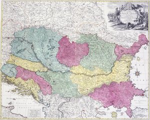 Geographische Karte des Kriegsschauplatzes, hauptsächlich das Königreich Ungarn zeigend, 1771