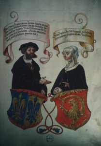 Georg Fugger und seine Frau Regina Imhoff, aus dem Geheim Ehrenbuch des Fuggerschen Geschlechts