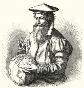 Gerardus Mercator, flämischer Geograph und Kartograph (Stich) von German School