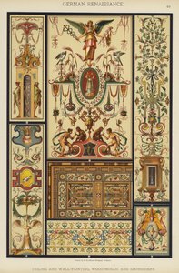 Deutsche Renaissance, Decken- und Wandmalerei, Holz-Mosaik und Stickerei von German School
