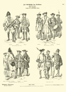 Deutsche und österreichische Militäruniformen, 18. Jahrhundert von German School