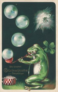 Deutsche Geburtstagskarte (Farblithografie) von German School