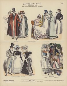 Deutsche Kostüme, erste Hälfte des 19. Jahrhunderts von German School
