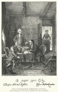 Deutscher Philosoph und Dramatiker diskutiert Religion mit Moses Mendelssohn und Johann Kaspar Lavater von German School