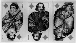 Deutsche Spielkarten mit Elisabeth, Shakespeare und Marlborough von German School