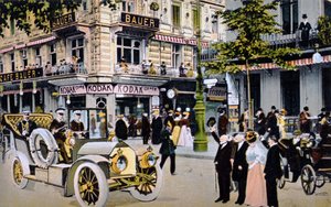 Deutsche Postkarte, die eine Parade von Kaiser Wilhelm II. darstellt, ca. 1912