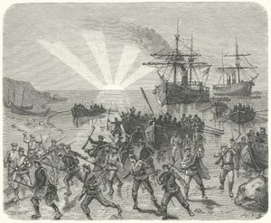 Giuseppe Garibaldi landet in Marsala, Sizilien von German School