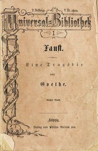 Goethes Faust I, der erste Band der Reclams Universal-Bibliothek, erschien am 10. November