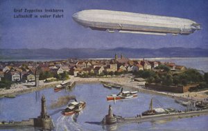 Luftschiff von Graf Ferdinand von Zeppelin im Flug