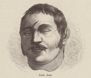 Kopf von Ferdinand von Schill, preußischer Soldat (Gravur) von German School
