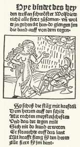 Illustration aus der Geschichte des romantischen Helden Wolfdietrich, veröffentlicht von Hans Schönsperger in Augsburg im Jahr 1491 (Stich) von German School