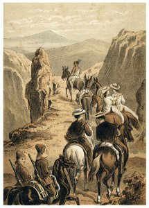 Illustration der Eroberung des Amazonas durch Europäer. In „De Bootslieden der Amazon-River“, Karl Muller, Niederlande