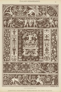 Italienische Renaissance, Sgraffitos, Holz-Mosaik, Marmor-Mosaik und Basso Relievos von German School