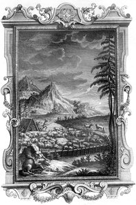 Jakob, der treue Hirte, schützt seine Schafherde vor dem Angriff von Wölfen, 1731 von German School