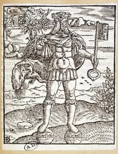 Janus (mit einem Schlüssel in der einen Hand und einem Weinstock in der anderen) - Deutschland