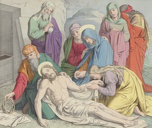 Jesus wird ins Grab gelegt