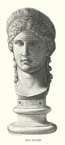 Juno Ludovisi, antiker römischer kolossaler Marmorkopf, der Antonina Minor, Tochter von Mark Anton und Octavia Minor, als Göttin Juno darstellt von German School
