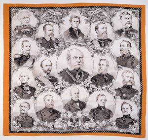 Kaiser Wilhelm I. (1797-1888) umgeben von den deutschen Generälen, 1870 von German School