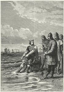 König Knut und die Wellen (Stich) von German School