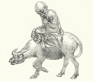 Laozi, antiker chinesischer Philosoph (Gravur) von German School
