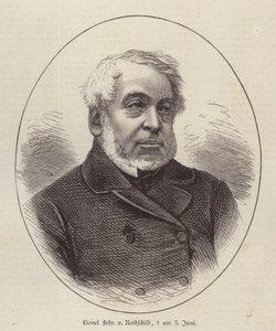 Lionel de Rothschild, britischer Bankier, Politiker und Philanthrop (Stich) von German School