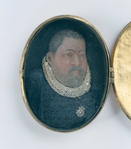 Medaillon mit Wachsminiaturporträt von Landgraf Wilhelm IV. (Detail)