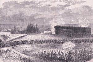 Lokomotivbatterien im Einsatz, Cassells Geschichte des Krieges zwischen Frankreich und Deutschland, veröffentlicht von Cassell and Company Limited, ca. 1890 (Lithografie) von German School