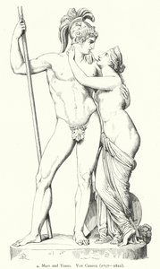 Mars und Venus, Marmorskulptur des italienischen neoklassizistischen Bildhauers Antonio Canova von German School