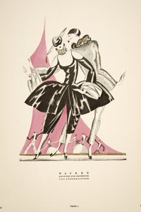 Masken: entworfen und gezeichnet von Offterdinger, aus Styl, veröffentlicht 1922