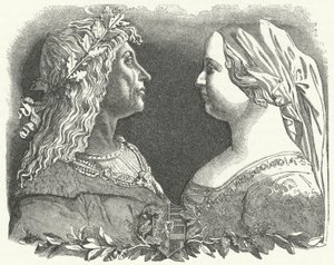 Matthias Corvinus, König von Ungarn, und seine Königin Beatrice von Neapel (Gravur) von German School