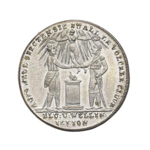 Medaille zur Erinnerung an Wellington und Blücher bei Waterloo