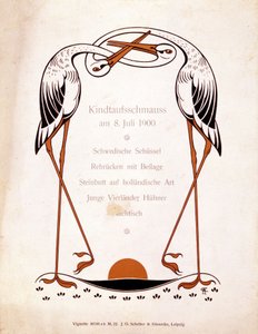 Menü für ein Taufessen. Deutschland, 8/07/1900