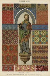 Mittelalter, Weberei, Stickerei, Emaille und Polychrome Skulptur von German School