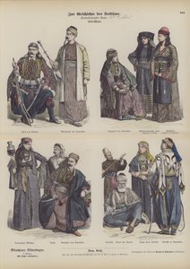 Nahöstliche Kostüme (farbiger Stich) von German School