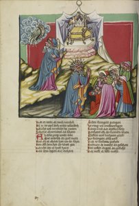 Moses und die Bundeslade aus Weltchronik Ms 33 fol.89v, ca. 1400-10 von German School