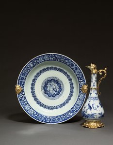 Montierte chinesische Kanne und Schale, Augsburg, ca. 1655-60 von German School