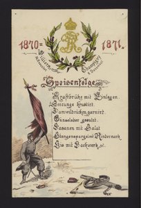 Neujahrsbankette der besetzenden Deutschen in Villiers und Champigny, Paris, 30. Dezember 1870 und 2. Januar 1871 von German School