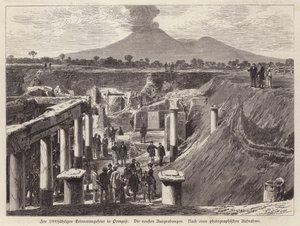 Neue Ausgrabungen in Pompeji, Italien (Stich) von German School