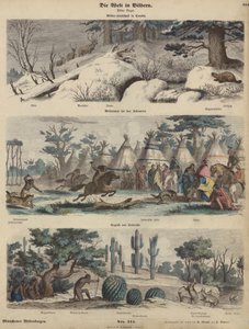 Nordamerika: Winterlandschaft in Kanada; Indianer rennen; Colorado von German School