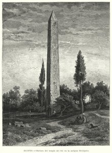Obelisk des antiken ägyptischen Sonnentempels in Heliopolis von German School