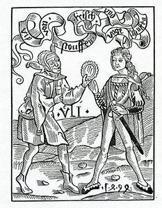 Von neuen Moden und verkleideten Gewändern, Illustration aus Alexander Barclays englischer Übersetzung von 