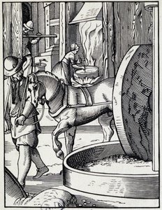 Ölpresse - Deutsche Gravur von German School