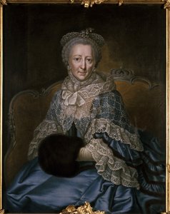 Alte Frau mit Spitzenumhang und Muff von German School