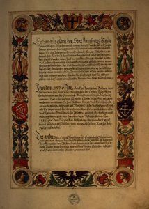 Seite aus dem Geheim Ehrenbuch des Fuggerschen Geschlechts