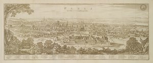 Panoramablick auf Paris im Jahr 1620, aus Topographia Galliae von Martin Zeiller (1589-1661) veröffentlicht 1655 von German School