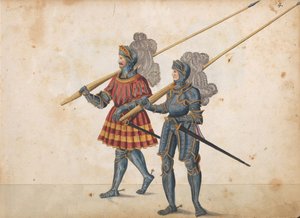 Parade für ein Turnier, ca. 1640 (Feder und Tinte, Aquarell und Waschungen)