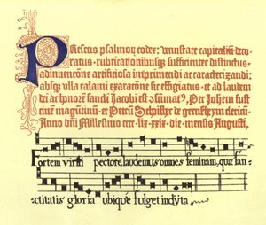 Teil einer Seite aus dem zweiten Psalter von Fust und Schoeffer von German School
